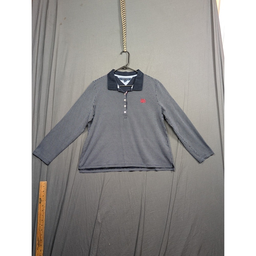 Tommy Hilfiger Men's Long Sleeve Polo Shirt Navy Blue XL
